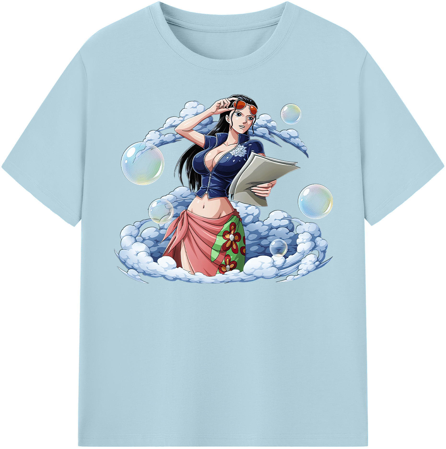 ワンピース ニコ・ロビン ONE PIECE Nico Robin 綿100％半袖Tシャツ（フロントプリント）